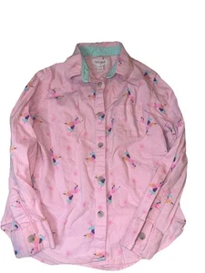 Cat & Jack Pink Unicorn Shirt 6 6X Button - Picture 1 of 2