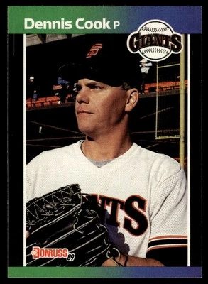 1989 Donruss #646b Dennis Cook "LEAF, INC." &"*Denotes * - Image 1 of 2