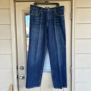 Ecko Unltd Denim Jeans Size 38 Hip Hop Skater Baggy Y2K 1972 WHISKERED FRONT - Picture 1 of 15