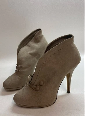 Apt. 9 Botines de gamuza sintética tostados con tacón de aguja para mujer talla 8,5 Foto 1 de 4