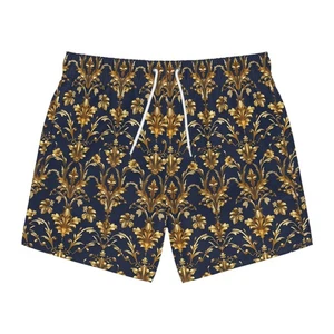 Elegant Floral Swim Trunks, Summer Pool Shorts - Picture 1 of 5