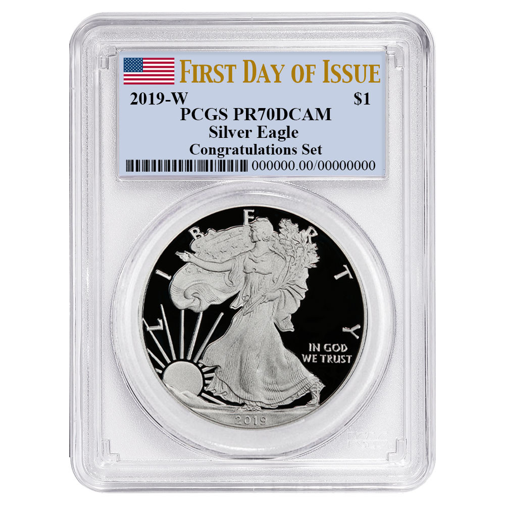 【新品】イーグル銀貨 Eagle 2019-W PCGS PR70 FDOI 2019-W $1 Silver Eagle, DCAM (Proof) Silver Eagles - PCGS