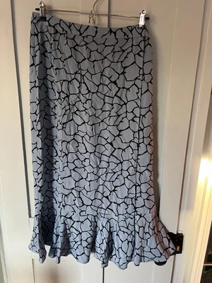 Whistles blue patterned silk wrap around skirt size 14 - Image 1 of 4