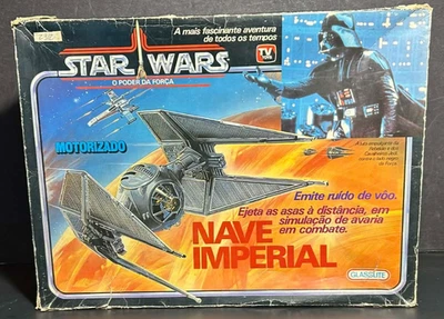 Tie interceptor Nave Interceptadora Glasslite Star Wars Vintage CAIXA Completa - Imagem 1 de 4