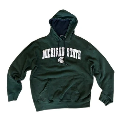Michigan State Spartans NCAA Hoodie Men's Medium Top of the World Green Pullover - Image 1 of 3