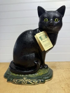 Fermaporta gatto nero vintage Wright Studios 12" ghisa dipinto a mano - Foto 1 di 7