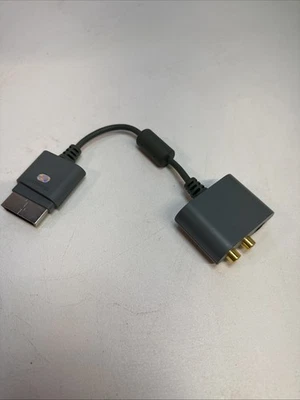 Official Genuine Microsoft XBOX 360 RCA Optical Audio Adapter AV Cable OEM Black - Image 1 of 3