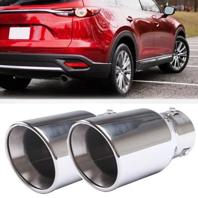 2XFor Mazda CX-5 CX-7 CX-9 Chrome Stainless Steel Rear Exhaust Pipe Tail Muffler Foto 1 de 4