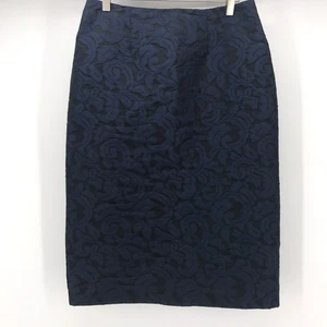 Gonna Coldwater Creek donna 8 blu nera testurizzata matita foderata dritta - Foto 1 di 12