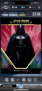Topps Digital Star Wars Card Trader Darth Vader Masterwork Legendary Red - Picture 1 of 2