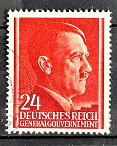 German General Gouvernement Stamp 1941 Effigy of Hitler used, 24 gr /59 - Picture 1 of 1