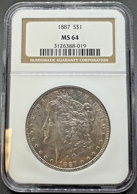 1887 MORGAN SILVER DOLLAR NGC MS64 11IF25 - Image 1 of 4