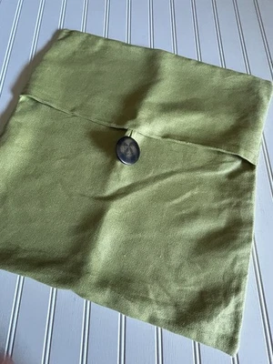 Pottery Barn наволочка зеленый льняной большой кнопка акцент современный 18 x 18 - Изображение 1 из 3