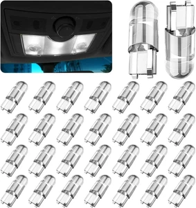 30-Pack 194 LED Light Bulbs 6000K White, 168 2825 W5W T10 Wedge COB LED Replacem - Picture 1 of 12