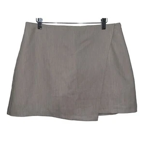 Minifalda micro de tiro bajo gris con cremallera Abercrombie & Fitch para mujer talla grande L - Imagen 1 de 7