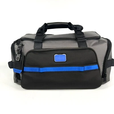 TUMI Alpha Bravo Mason Duffel Gym Bag Gray and Bright Blue $625 - Image 1 of 4