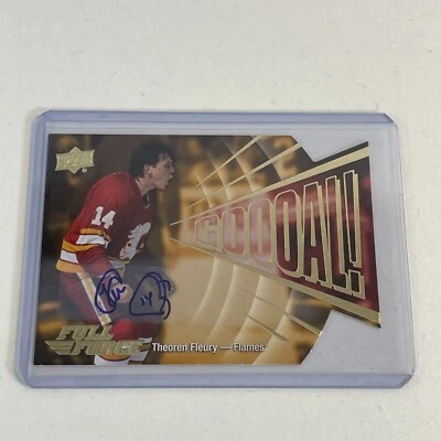 2015-16 Upper Deck Full Force Goooal! Auto Auto Theoren Fleury #G-TF Auto Foto 1 de 4