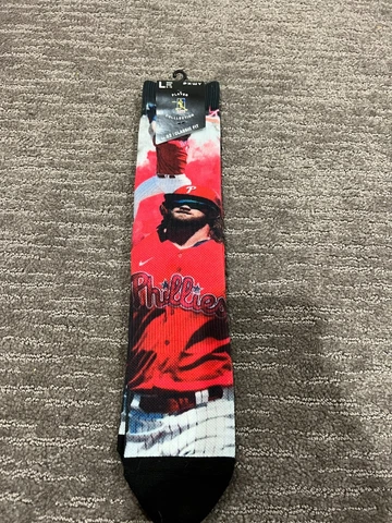 Bryce Harper Voltage MLB Philadelphia Phillies Crew Socks Mens Large Fits 6-12 Cover