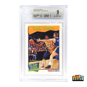 Magic Johnson 1991-92 NBA Hoops BGS 9 LA Lakers Active Leader Assists #535 New - Picture 1 of 3
