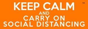 KEEP CALM and Carry On Social Distancing, - Awarness Vinyl Bumper Sticker T044 - Picture 1 of 1