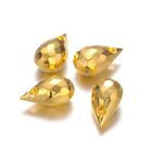 10 Teardrop Beads Faceted Gold Metal Mermaid Tears Jewelry Supplies 9mm Charms
