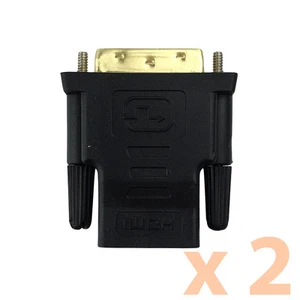 2 x DVI D Male Dual Link Plug to HDMI Female Socket Converter Adapter For HDTV - Picture 1 of 1