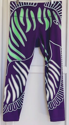 Леггинсы с принтом Tory Burch невесомые 7/8 фиолетовый шарф-зебра размер США XL новые с ценниками редкие! - Изображение 1 из 4