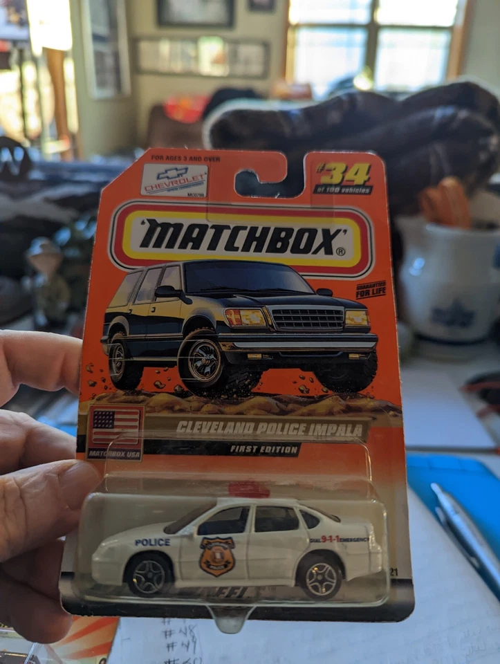 Matchbox USA Series #34 Cleveland Police Impala White w/ 2000 Logo FIRST EDITION - Image 1 of 1