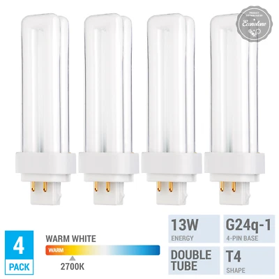 Pacote SUBSTITUI SATCO S8329 CFD13W/4P/827 13W tubo duplo 4 pinos G24Q-1 branco quente - Imagem 1 de 4