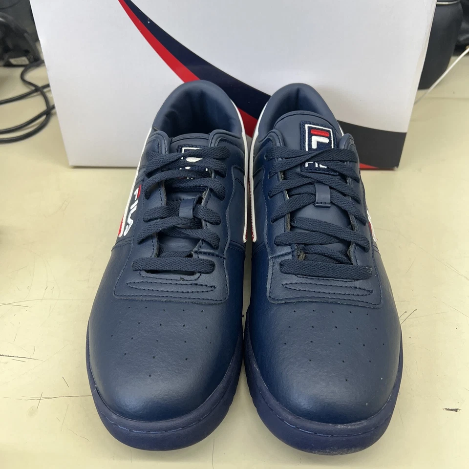 FILA Original Fitness Mens Size 11.5 Blue Leather Athletic SNEAKERS Shoes