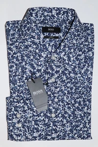 Camisa HUGO BOSS, Mod. Isko, Talla 40 / US 15.7 Slim Fit, Azul Oscuro - Imagen 1 de 3