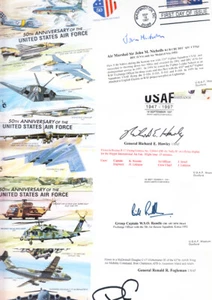 CC32 - CC35 USAF 50th Ann 1997 4 cubiertas RAF especial firmado por la Fuerza Aérea - Imagen 1 de 3
