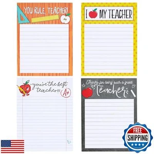 Paper Junkie 4-Pack Teacher Notepad Sets for Classroom Gifts, Professor Appre - Picture 1 of 5
