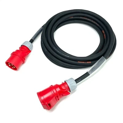 32Amp 415V IP44 5 Pin 3 Phase Extension Lead 6mm² Heavy Duty Industrial Rubber - Image 1 of 4