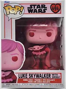 Funko Pop! Vinilo: Star Wars - Luke Skywalker con Grogu (rosa) #494 - Imagen 1 de 3