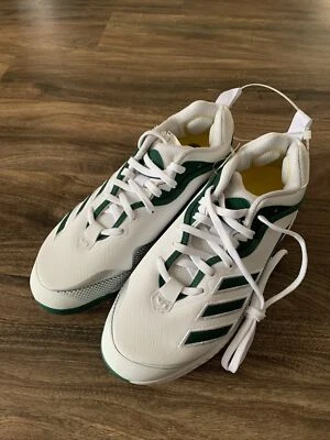NEW adidas Icon 6 Bounce Baseball Cleats White and Green Men's Size 7 - Imagem 1 de 4