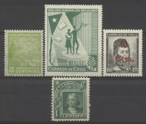 No: 99744 - CHILE - LOT OF 4 OLD STAMPS - MNH!! - Picture 1 of 1