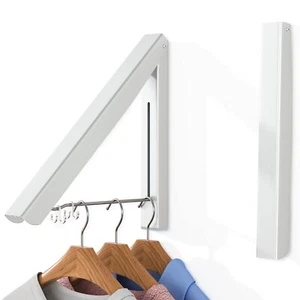 Retractable Folding Wall Clothes Hanger Collapsible Laundry Hanging Dryer Rack - Picture 1 of 8