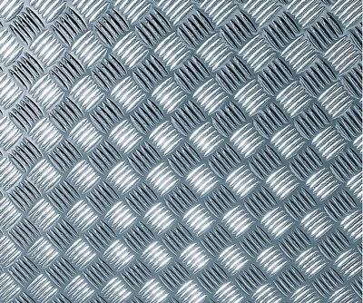 CRISS CROSS SILVER CHECKER PLATE VINYL STICKY BACK PLASTIC SELF ADHESIVE FILM - Image 1 of 4