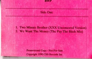 BWP 2 Minute Brother PROMO ADVANCE DEMO Cassette Tape Single Hiphop Rap Gangsta - Imagen 1 de 2