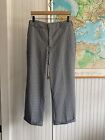 Dickies Women's Cropped Black/White Gingham Wide Leg Cuffed Pants Size 15