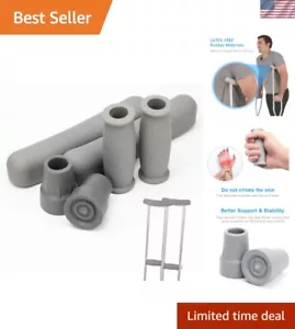 Comfort-Enhanced Crutch Pads for Standard Aluminum Crutches - Grey 6-Pack - Picture 1 of 9