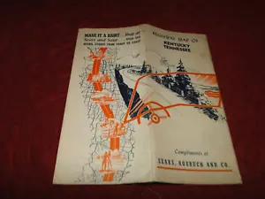 Mapa de ruta vintage 1940 de Kentucky y Tennessee - Sears Roebuck and Co. LOTE E-27 - Imagen 1 de 5