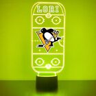 Lampe de ventilateur de sport personnalisée lumière nocturne GRATUITE LNH hockey DEL Pittsburgh Penguins