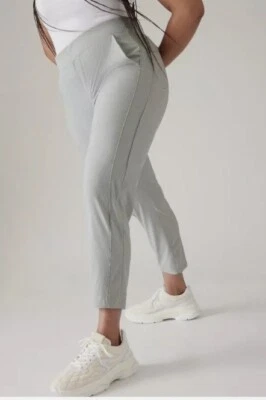 Athleta 12 Pants Brooklyn Textured Ankle Pant City Stripe Striped Gray Jogger - Image 1 of 4