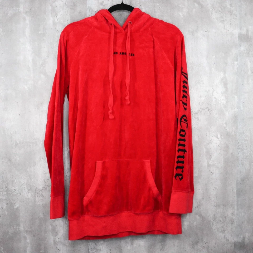 Женская толстовка с капюшоном Juicy Couture Black Label Размер Small Red Velour Los Angeles Размер Oversized - Изображение 1 из 4