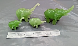 4 estatuillas de elefante de vidrio verde estilo jade verde coleccionables de colección - Imagen 1 de 7