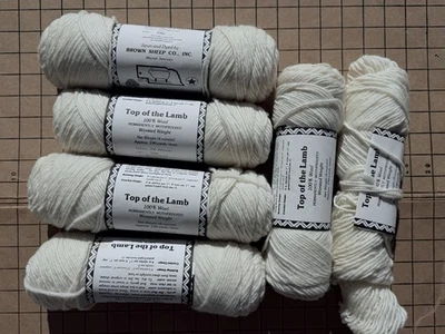 Yarn Lot Wool Brown Sheep Co White 1 + lb Single Ply - Image 1 of 4