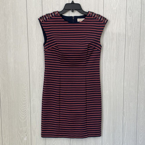 Abito smanicato Michael Kors blu rosso righe piccolo nuovo con etichetta