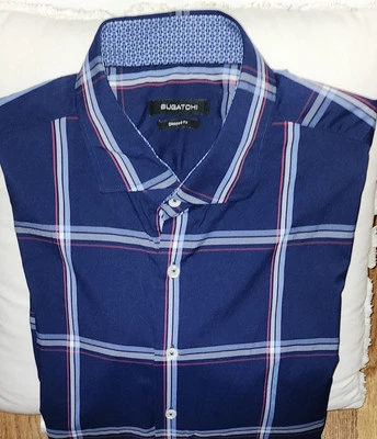 Mens New Bugatchi Shaped Fit Stretch Button Down Shirt Size XXL - Image 1 of 4